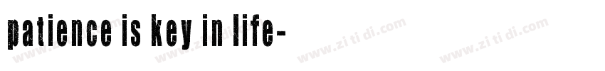 patience is key in life字体转换